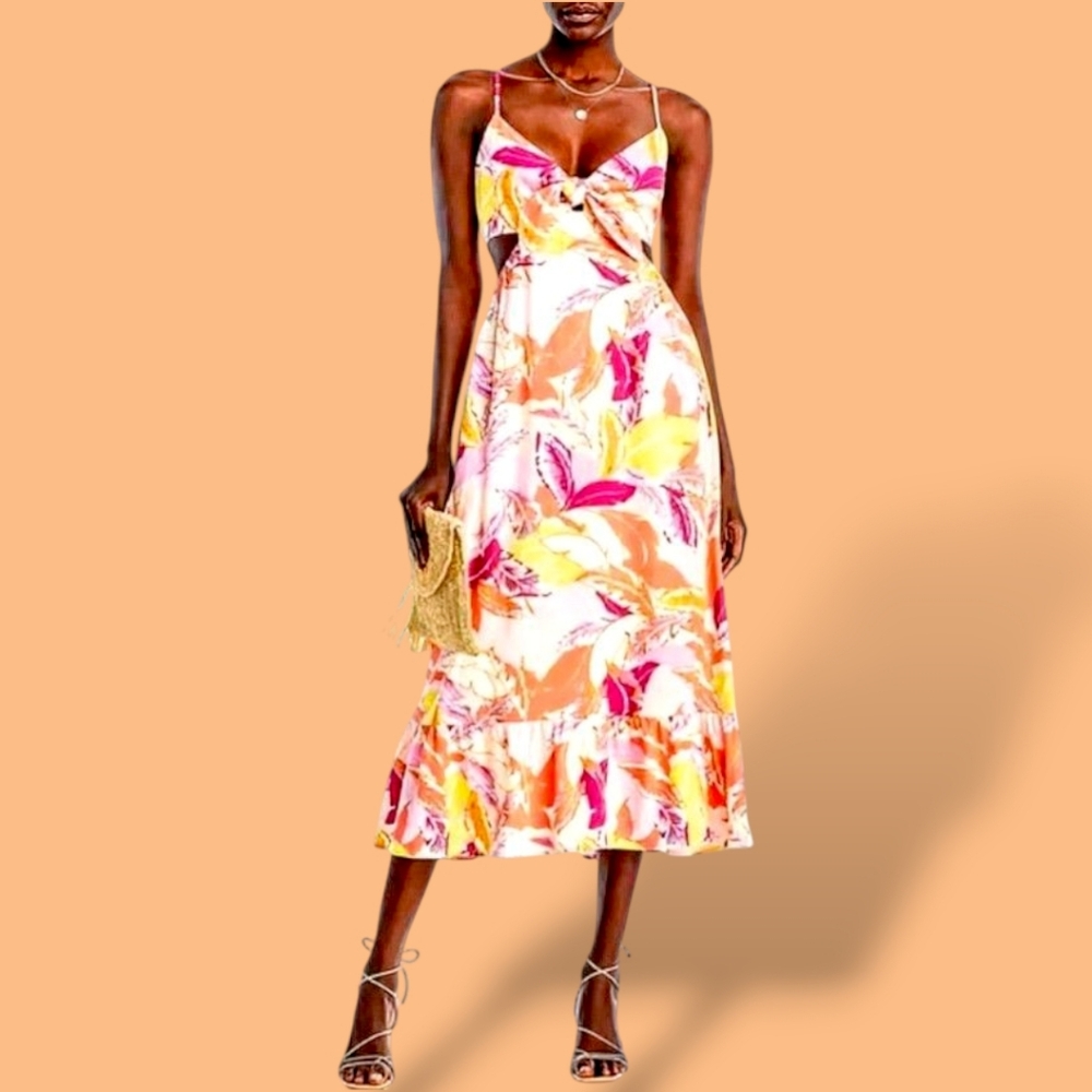 ⭐ NWT!! Aqua Gorgeous Floral Spaghetti Strap Sundress With Pockets! - Picture 11 of 11